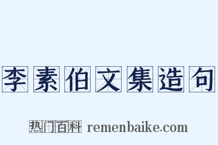 李素伯文集造句是什么意思的图片